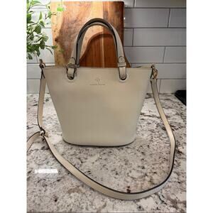 Nanette Lepore Cream Tote Bag Purse Preowned Faux Leather w/ Strap